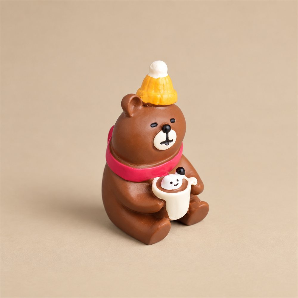 Coffee Bear Cafe Diorama, Lighted Desk Decor, Coffee Lover Gift