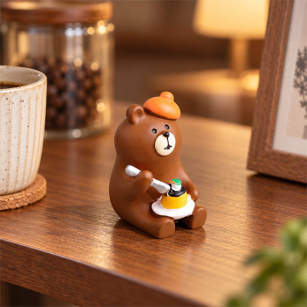 Coffee Bear Cafe Diorama, Lighted Desk Decor, Coffee Lover Gift