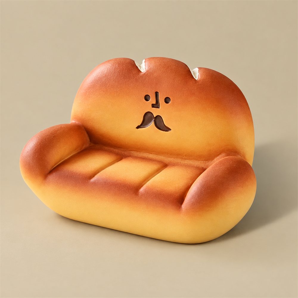 Bread Sofa Cat Figurine Set, Cute Bakery Desk Decor, Cat Lover Gift
