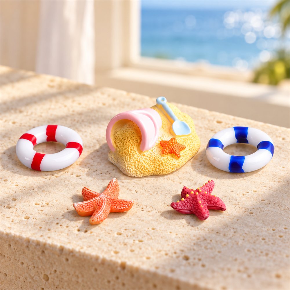 Beach Cat Diorama, Summer Miniature Desk Decor, Cat Lover Gift