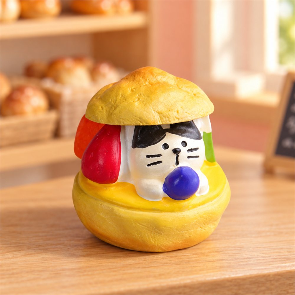 Cat Bakery Miniature Set, Bread Shop Desk Decor, Baker Gift