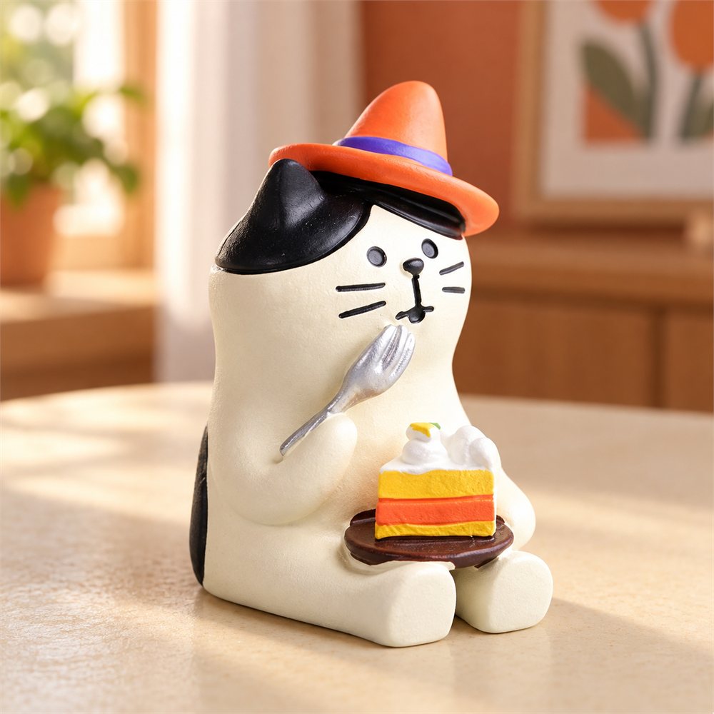 Cozy Bread Sofa Cat Figurine Set, Homebody Desk Decor, Cat Lover Gift