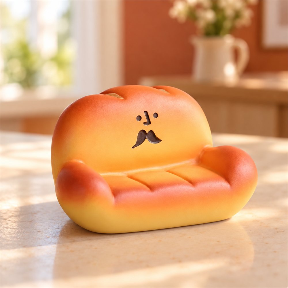 Cozy Bread Sofa Cat Figurine Set, Homebody Desk Decor, Cat Lover Gift