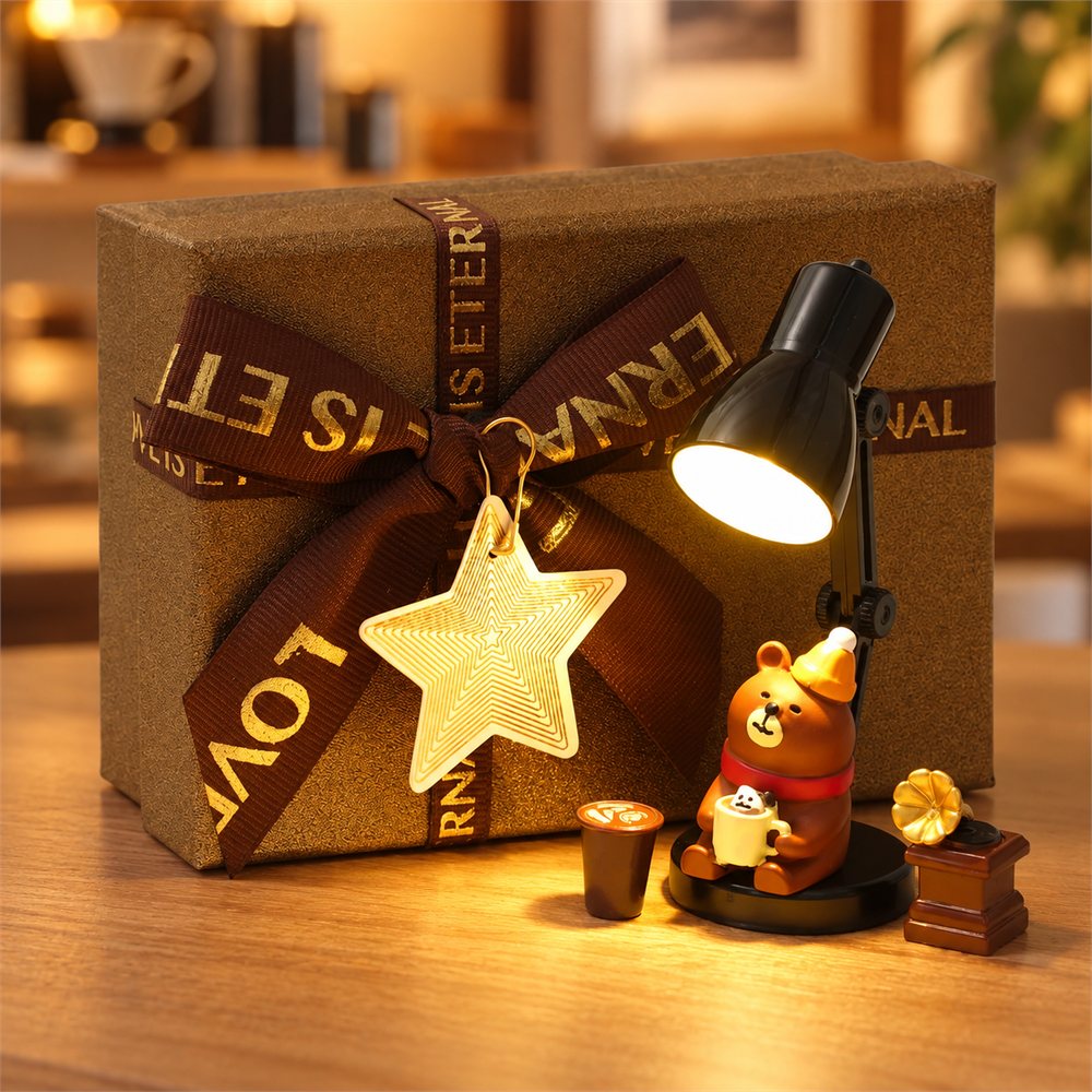 Beer Bear Pub Night Light, Miniature Bar Desk Diorama, Bear Lover Gift