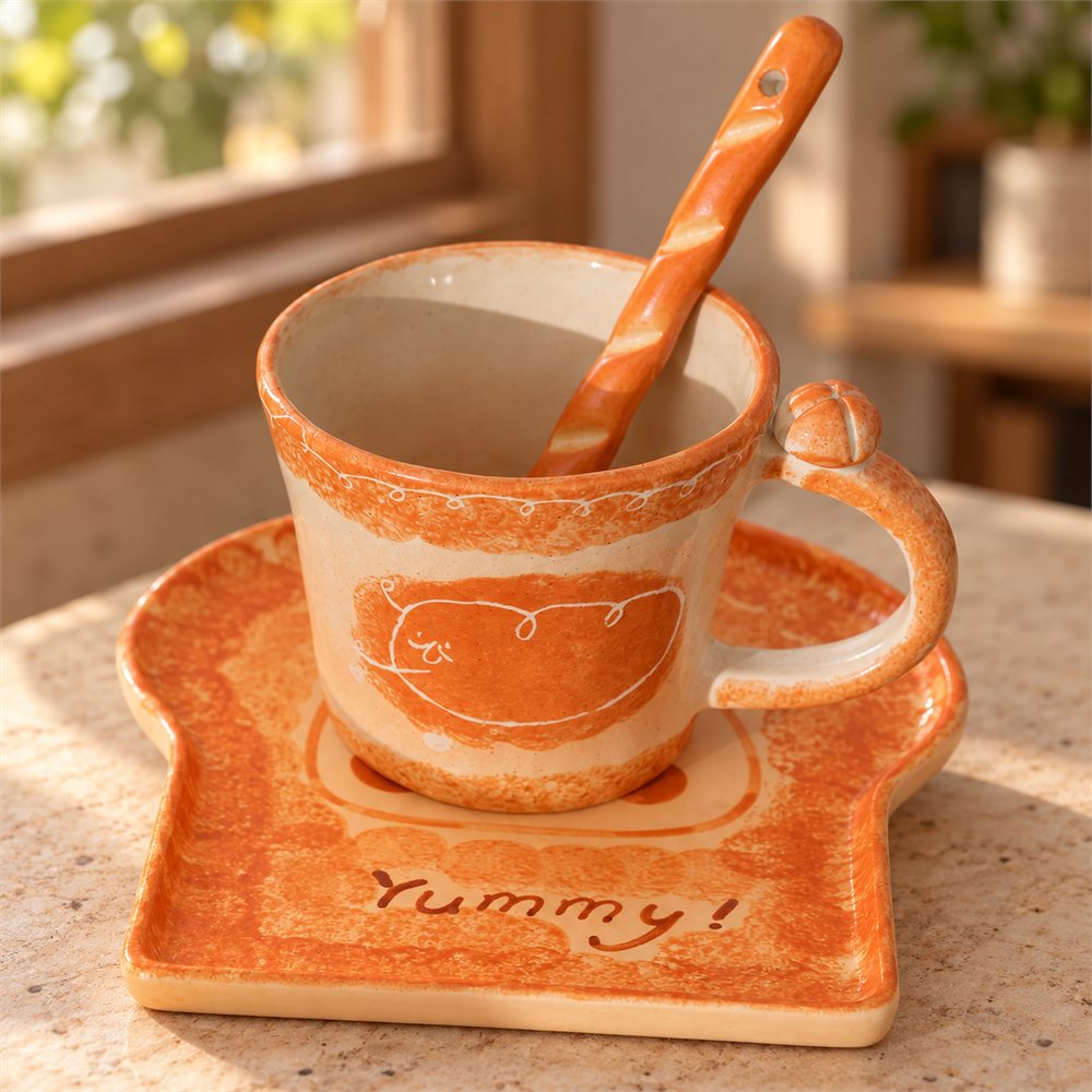 Soft Cat Ceramic Mug, Handmade Pottery Coffee Cup, Cozy Kitchen Gift