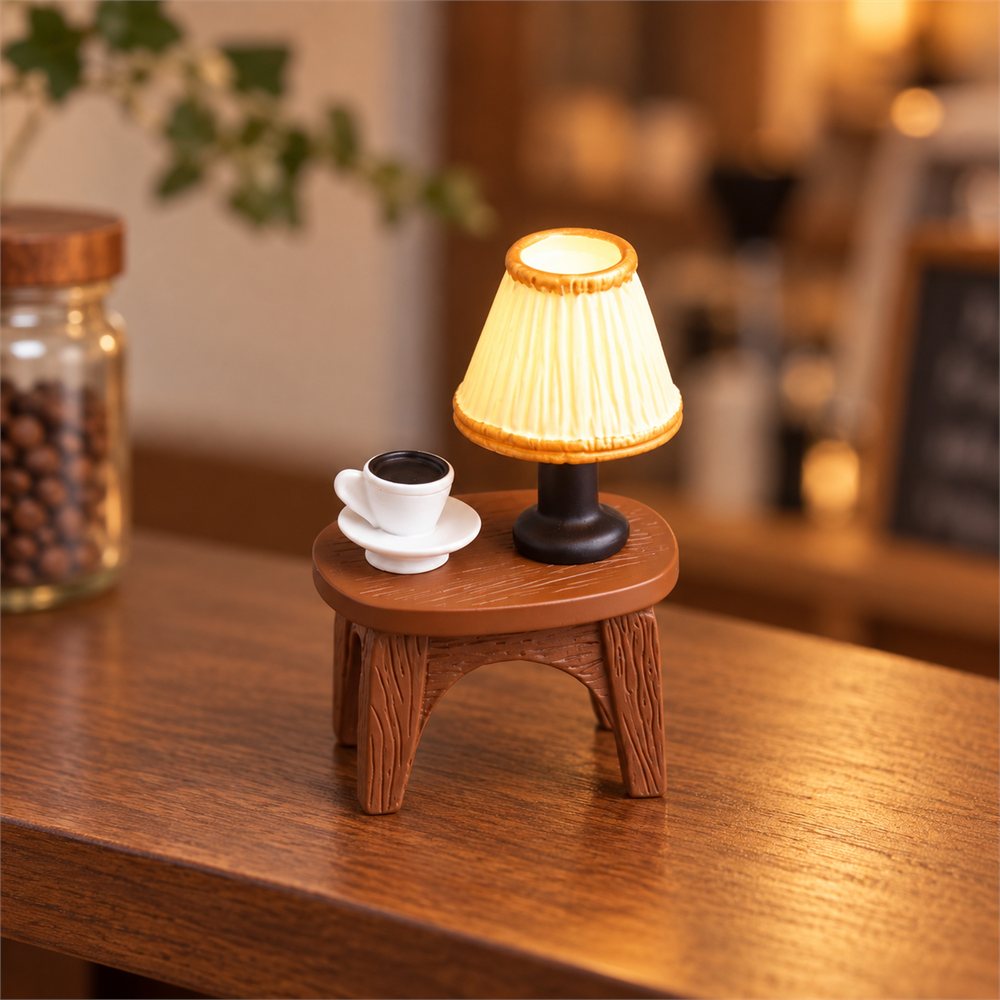 Coffee Bear Cafe Diorama, Lighted Desk Decor, Coffee Lover Gift