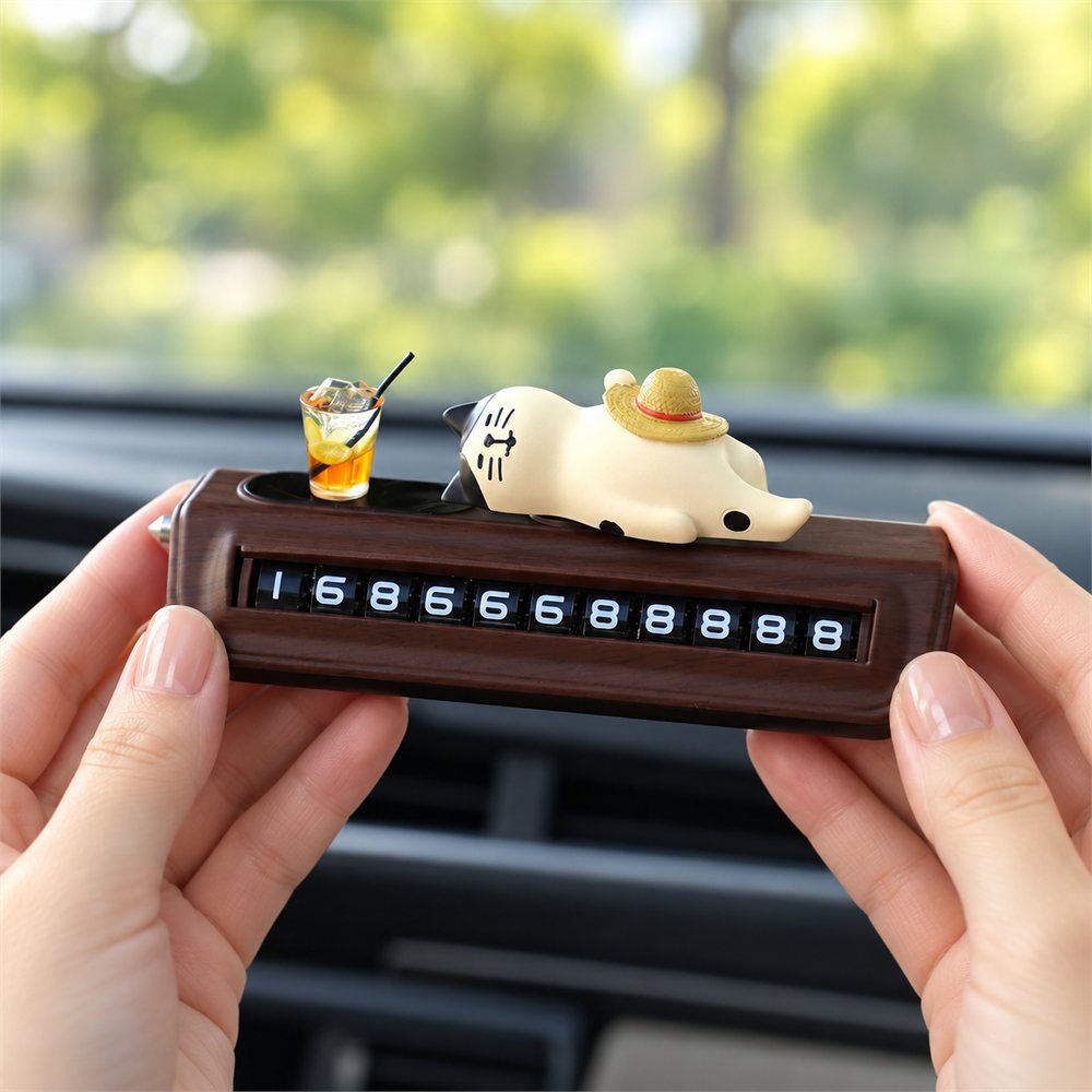 Cat Parking Number Sign, Cute Car Dashboard Decor, New Driver Gift