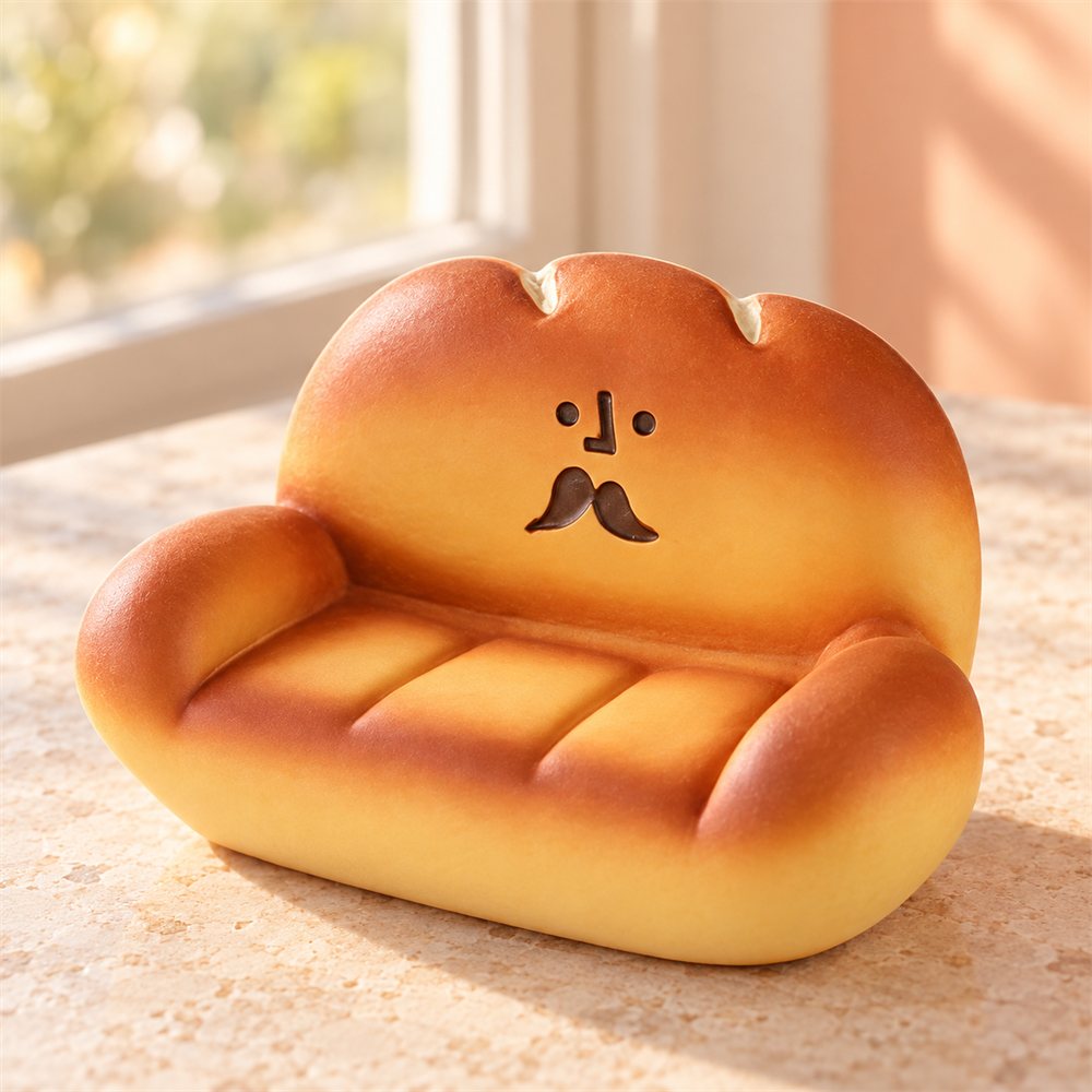 Bread Sofa Cat Figurine Set, Cute Bakery Desk Decor, Cat Lover Gift