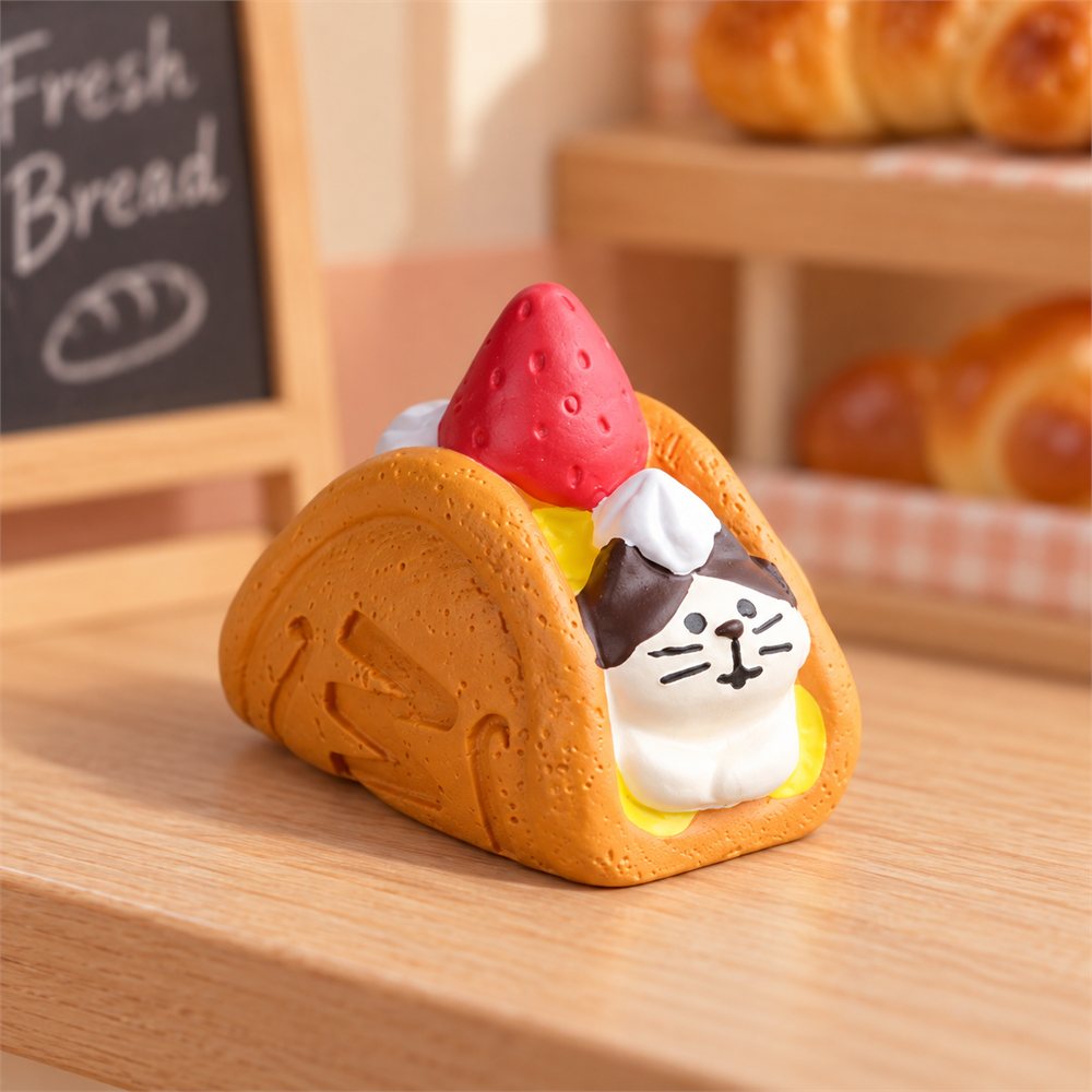 Cat Bakery Miniature Set, Bread Shop Desk Decor, Baker Gift