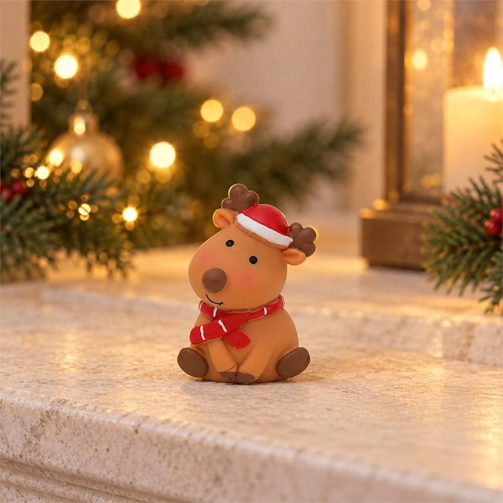 Christmas Train Night Light, Reindeer Holiday Figurine, Christmas Decor