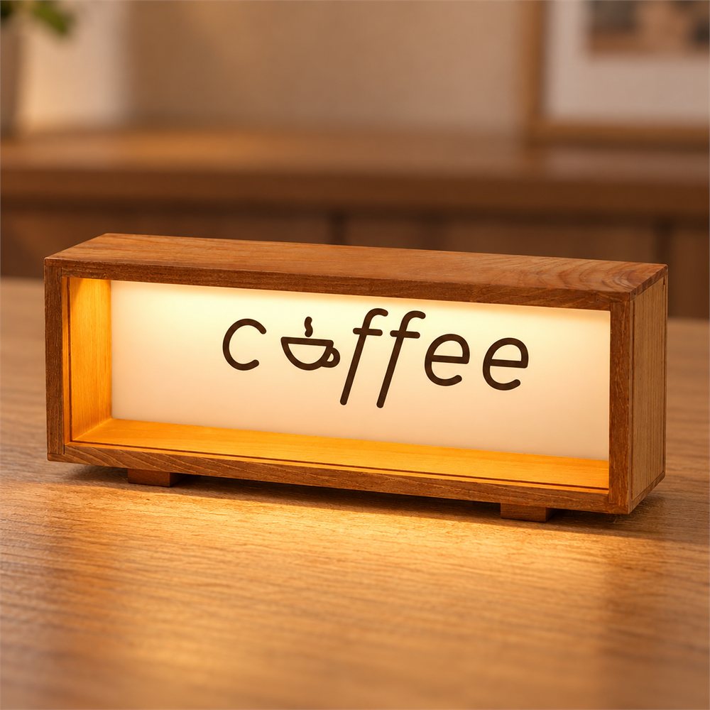 Coffee Bar Shadow Box Light, Miniature Cafe Desk Decor, Coffee Lover Gift